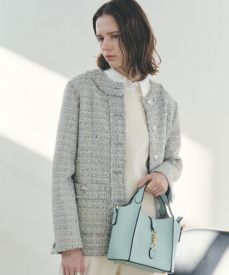 YECCA VECCA「2way襟付きレースニット」|ニット・セーター|