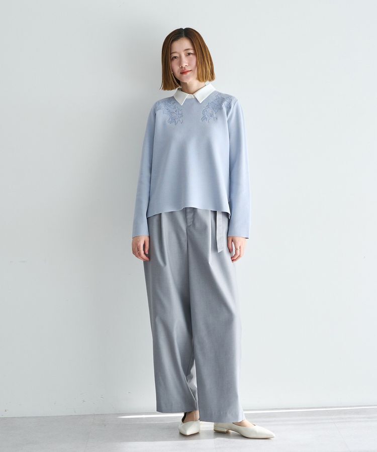 YECCA VECCA「2way襟付きレースニット」|ニット・セーター|