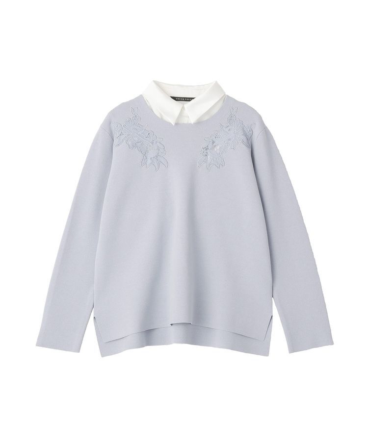 YECCA VECCA「2way襟付きレースニット」|ニット・セーター|