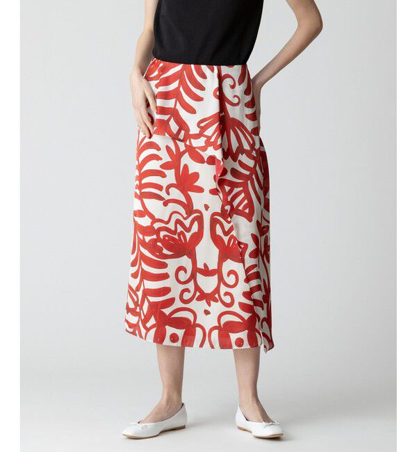 allureville「ペインティングフラワープリントスカート」|スカート|