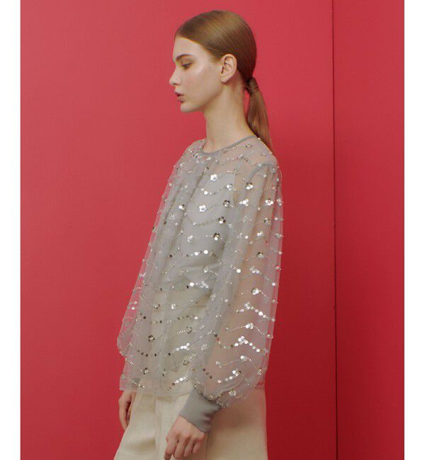 LOULOU WILLOUGHBY「【LOULOU WILLOUGHBY】スパンコールビジューブラウス」|シャツ・ブラウス|