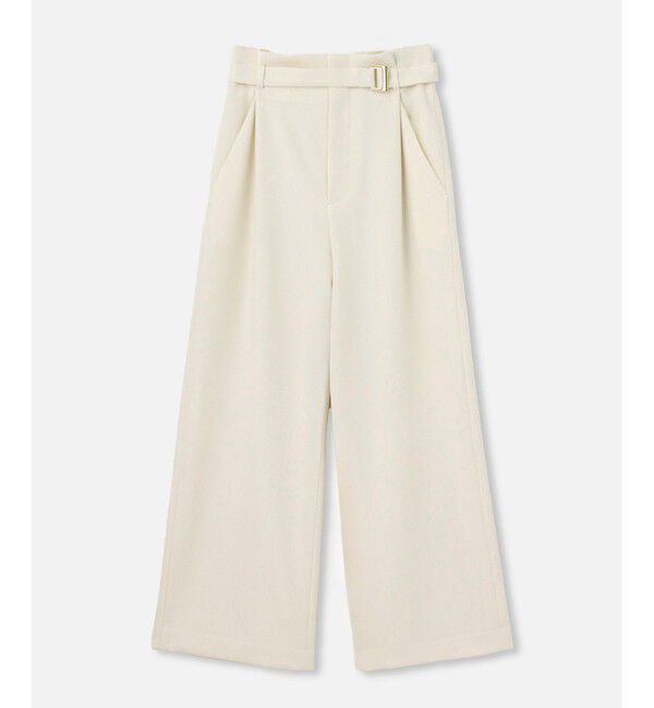 allureville「ウールライクフランネルヨークレスパンツ」|サルエル|オフホワイト