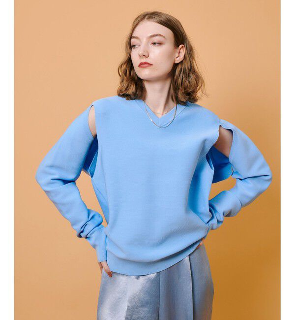 allureville「スラッシュアーム2WAY プルオーバー」|ニット・セーター|