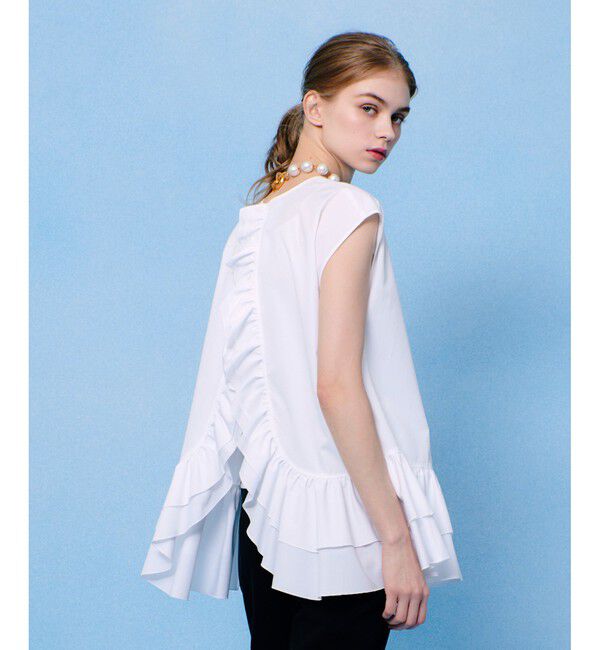 LOULOU WILLOUGHBY「【LOULOU WILLOUGHBY】ブロードフリルブラウス」|シャツ・ブラウス|