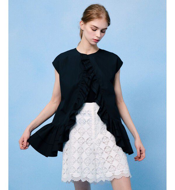 LOULOU WILLOUGHBY「【LOULOU WILLOUGHBY】ブロードフリルブラウス」|シャツ・ブラウス|