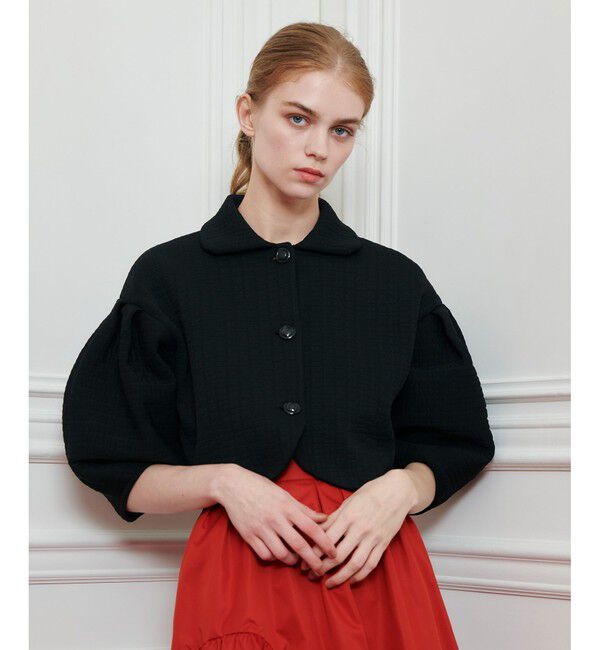 LOULOU WILLOUGHBY「【LOULOU WILLOUGHBY】ダブルジャガードパフニットジャケット」|ニット・セーター|