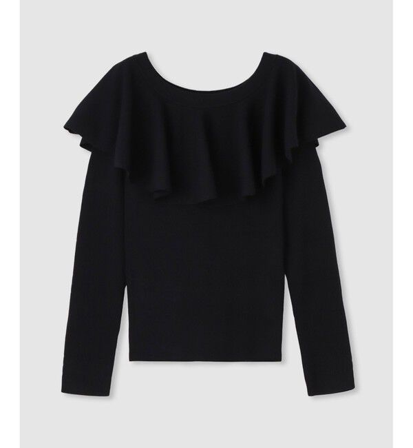 LOULOU WILLOUGHBY「【LOULOU WILLOUGHBY】ラッフルオフショルプルオーバー」|ニット・セーター|