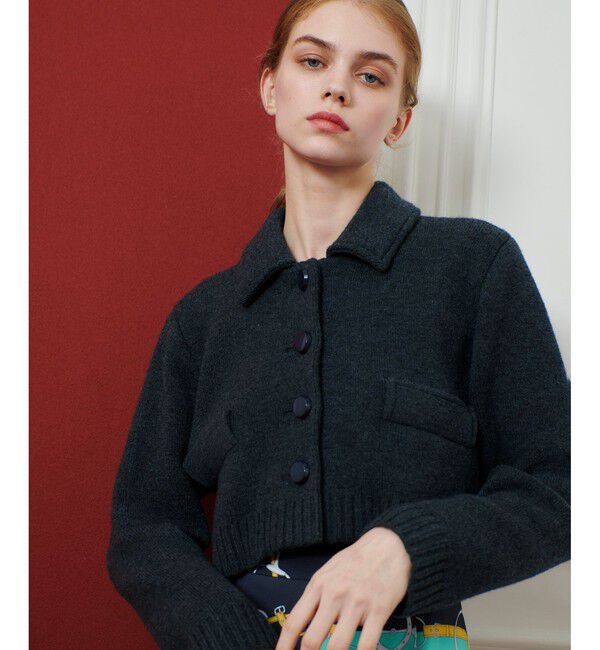 LOULOU WILLOUGHBY「【LOULOU WILLOUGHBY】デュアルレイヤード」|ニット・セーター|チャコールグレー