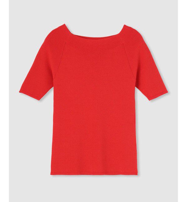 allureville「◇ 2WAY ネック5分袖プルオーバー」|ニット・セーター|レッド