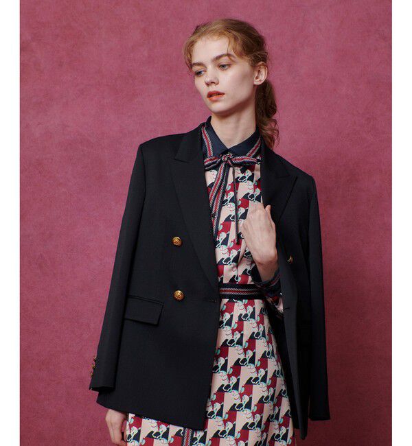 LOULOU WILLOUGHBY「【LOULOU WILLOUGHBY】ウール混チノダブルジャケット」|テーラードジャケット|