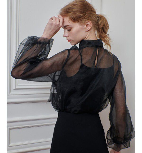 LOULOU WILLOUGHBY「【LOULOU WILLOUGHBY】オーガンリボンブラウス」|シャツ・ブラウス|