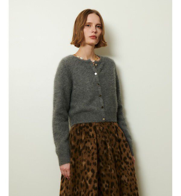 allureville「カシミヤブレンドファー加工カーディガン」|カーディガン|グレー