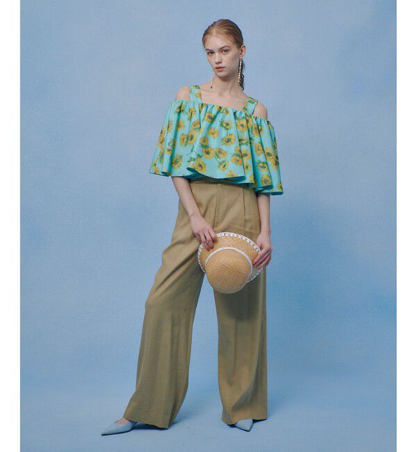 LOULOU WILLOUGHBY「【LOULOU WILLOUGHBY】NALYA リネンストレッチワイドパンツ」|その他|