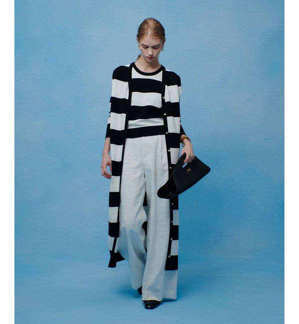 LOULOU WILLOUGHBY「【LOULOU WILLOUGHBY】カノコワイドボーダーカーデワンピース」|カーディガン|