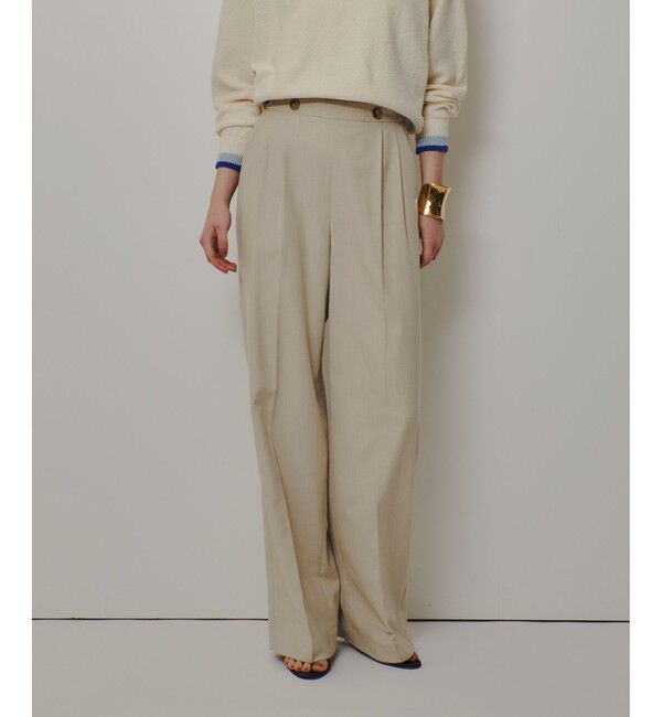 allureville「ウェストタックデザインパンツ」|チノ|ベージュ