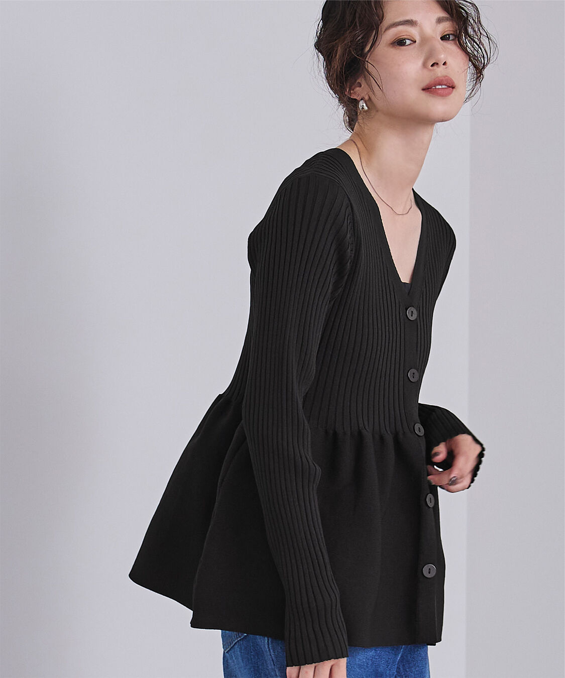 ur's「前後2wayペプラムニットトップス」|ニット・セーター|