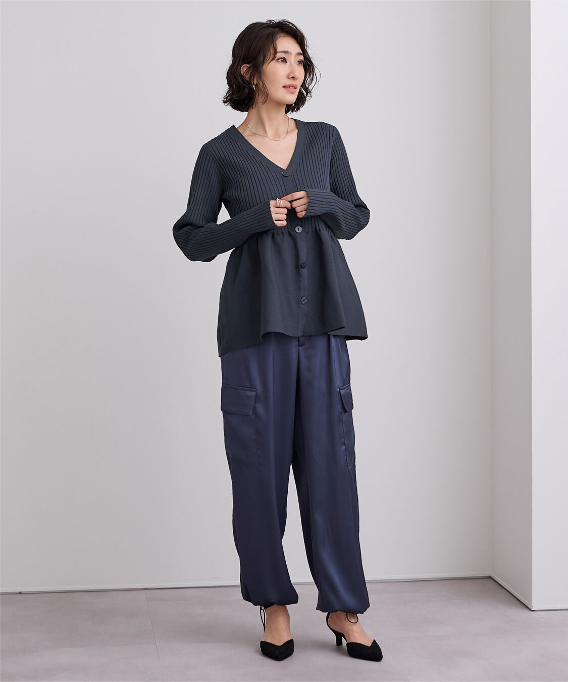 ur's「前後2wayペプラムニットトップス」|ニット・セーター|