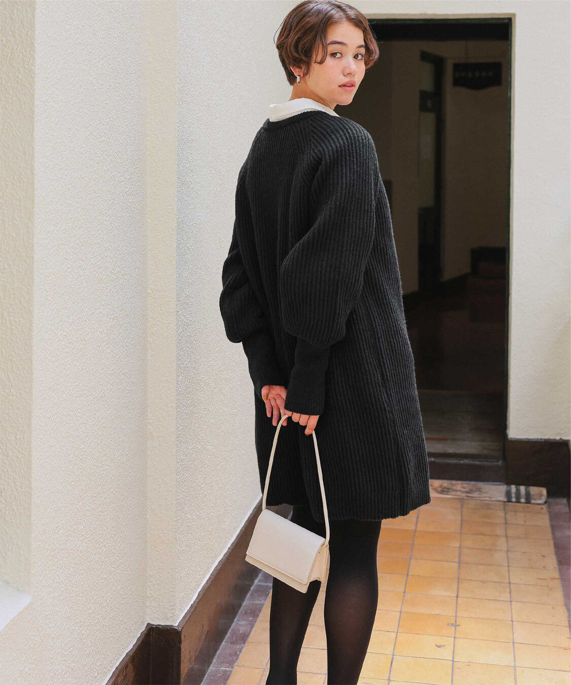 titivate「ボリュームスリーブニットミニワンピース」|ワンピース|