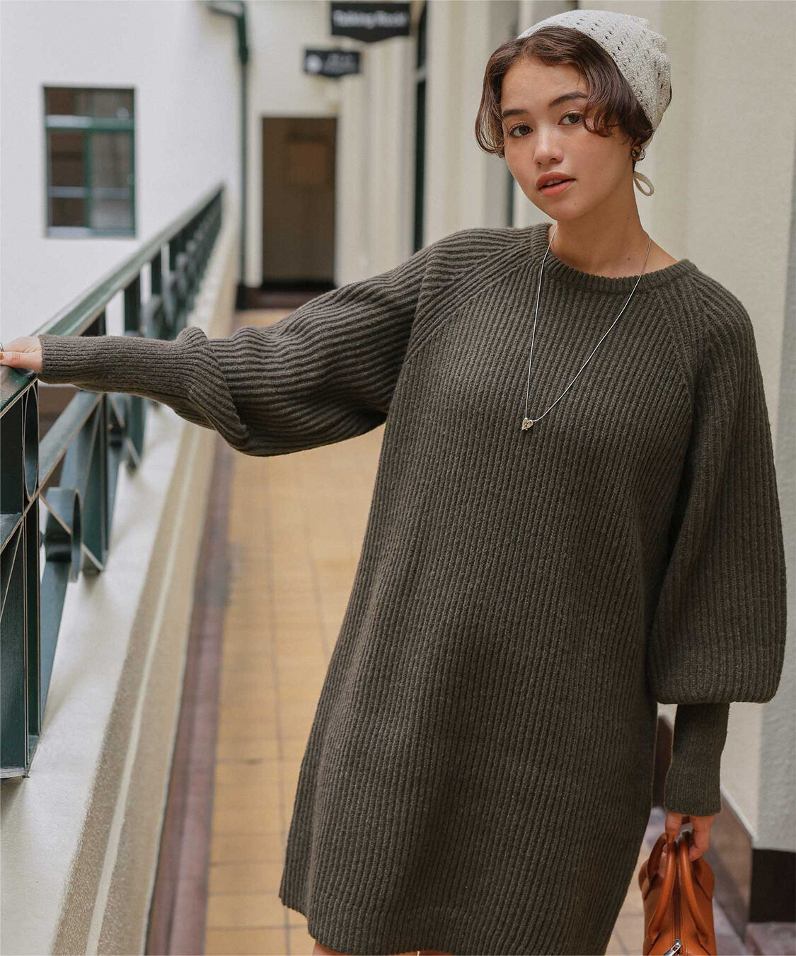 titivate「ボリュームスリーブニットミニワンピース」|ワンピース|