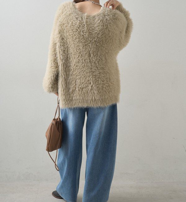  「シャギーニットVネックカーディガン」|カーディガン|