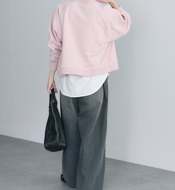  「シンプル裏起毛スウェットショートプルオーバー」|プルオーバー|