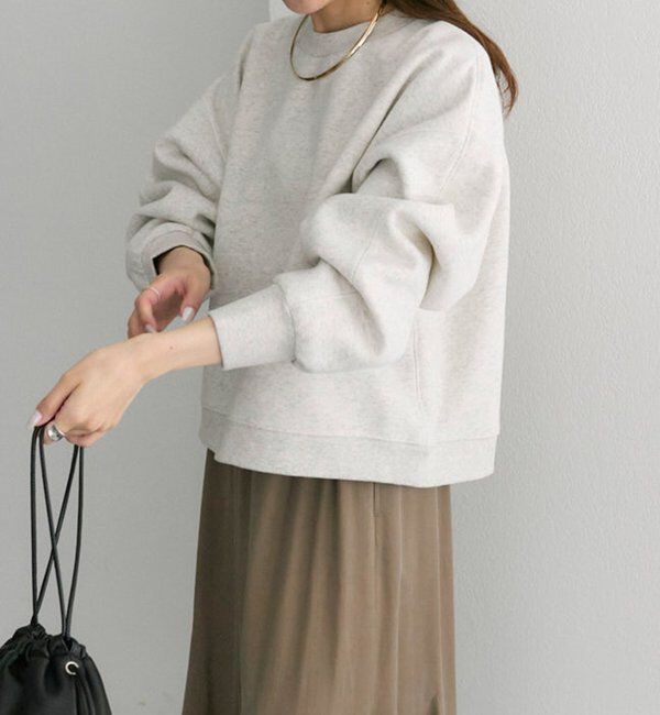  「シンプル裏起毛スウェットショートプルオーバー」|プルオーバー|