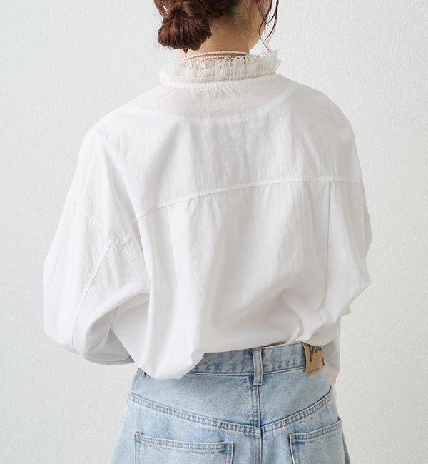  「襟袖プリーツレースブラウス」|シャツ・ブラウス|