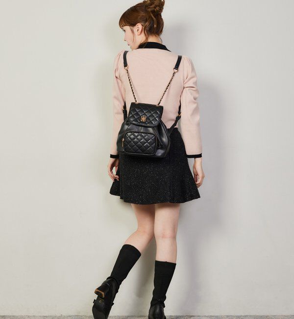  「金ボタン配色衿ニット」|ニット・セーター|