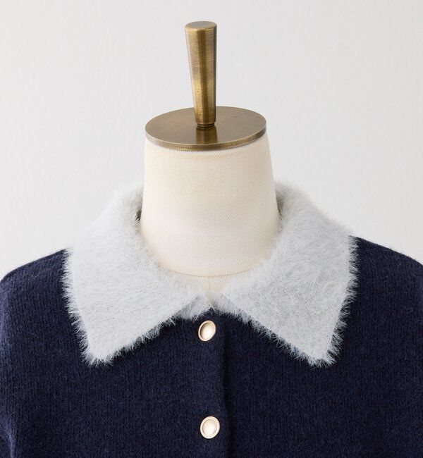  「シャギー襟配色ポロニット」|ニット・セーター|