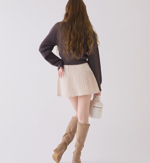  「シャギー襟配色ポロニット」|ニット・セーター|