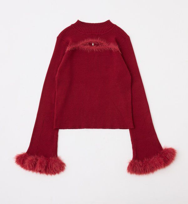  「デコルテカットデザインチャーム付きニット」|ニット・セーター|