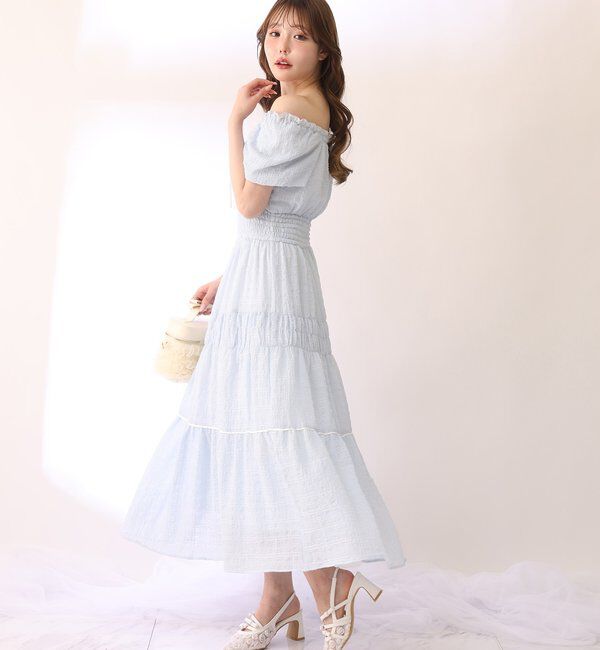  「【XSサイズあり】ウエストシャーリングリボンロングワンピース」|ワンピース|