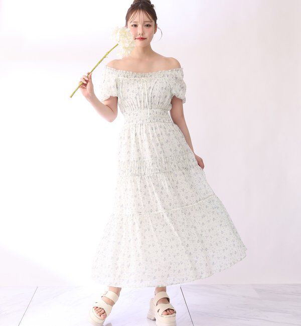  「【XSサイズあり】ウエストシャーリングリボンロングワンピース」|ワンピース|