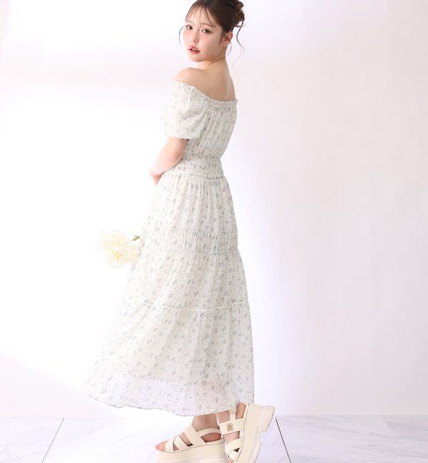  「【XSサイズあり】ウエストシャーリングリボンロングワンピース」|ワンピース|