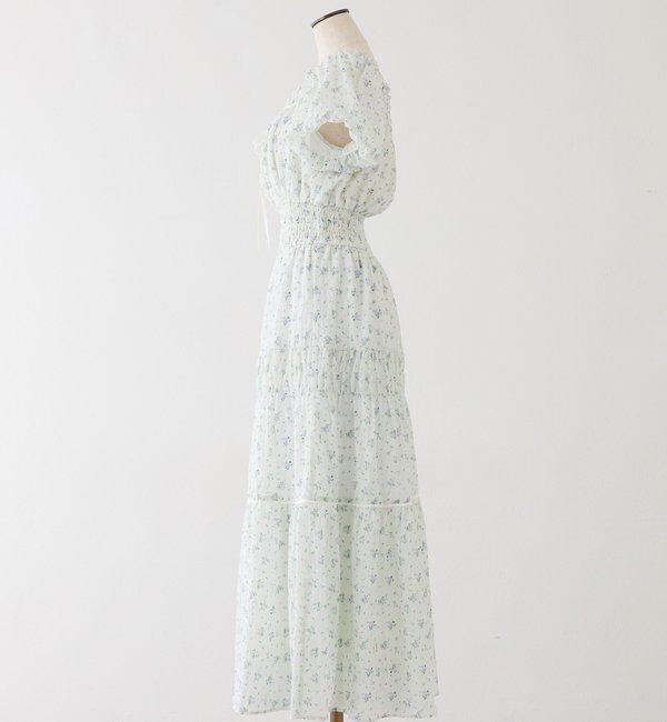  「【XSサイズあり】ウエストシャーリングリボンロングワンピース」|ワンピース|