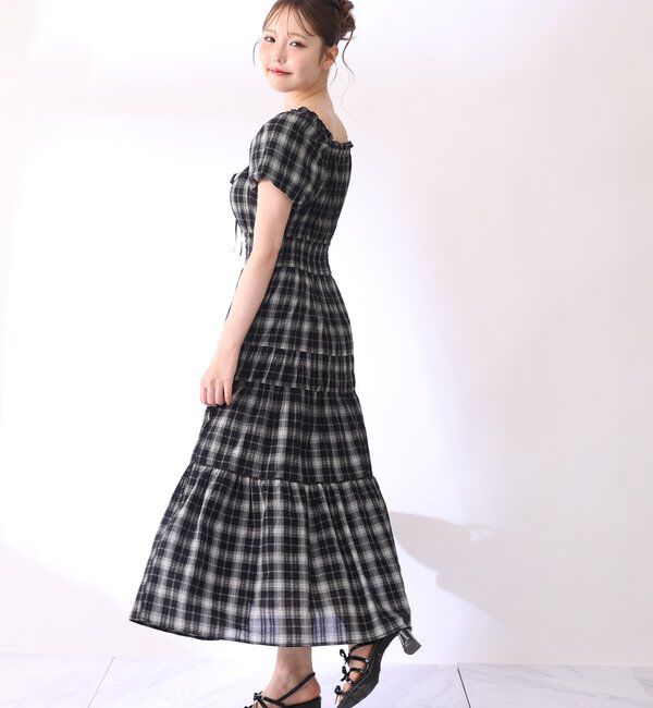  「【XSサイズあり】ウエストシャーリングリボンロングワンピース」|ワンピース|