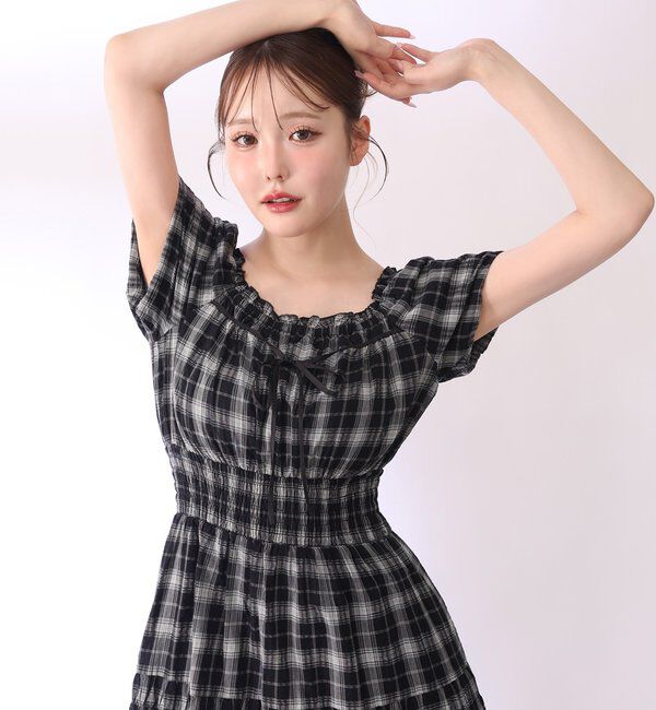  「【XSサイズあり】ウエストシャーリングリボンロングワンピース」|ワンピース|