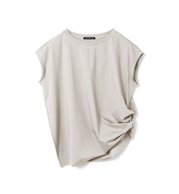 mizuiro ind「mizuiro ind フレンチスリーブサイドアッププルオーバー」|Tシャツ・カットソー|ベージュ