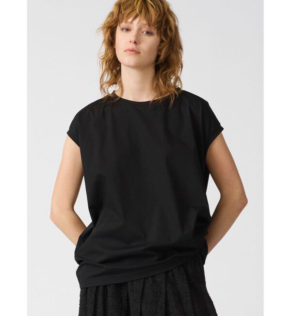 mizuiro ind「mizuiro ind フレンチスリーブサイドアッププルオーバー」|Tシャツ・カットソー|