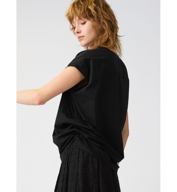 mizuiro ind「mizuiro ind フレンチスリーブサイドアッププルオーバー」|Tシャツ・カットソー|