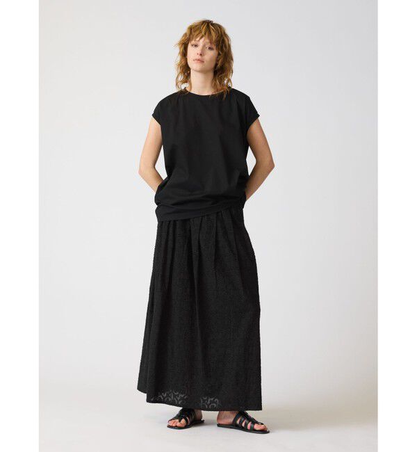 mizuiro ind「mizuiro ind フレンチスリーブサイドアッププルオーバー」|Tシャツ・カットソー|