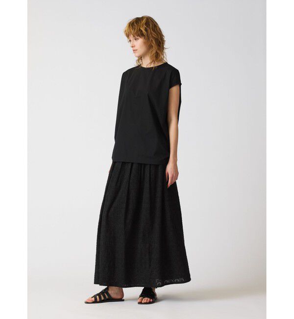 mizuiro ind「mizuiro ind フレンチスリーブサイドアッププルオーバー」|Tシャツ・カットソー|