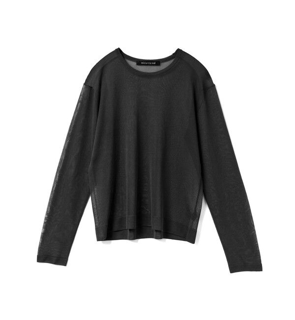 mizuiro ind「mizuiro ind シアークルーネックプルオーバー」|ニット・セーター|ブラック