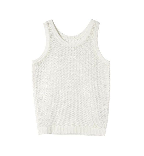 MIDIUMISOLID「MIDIUMISOLID for Ladies メッシュタンクプルオーバー」|ベスト・ジレ|オフホワイト
