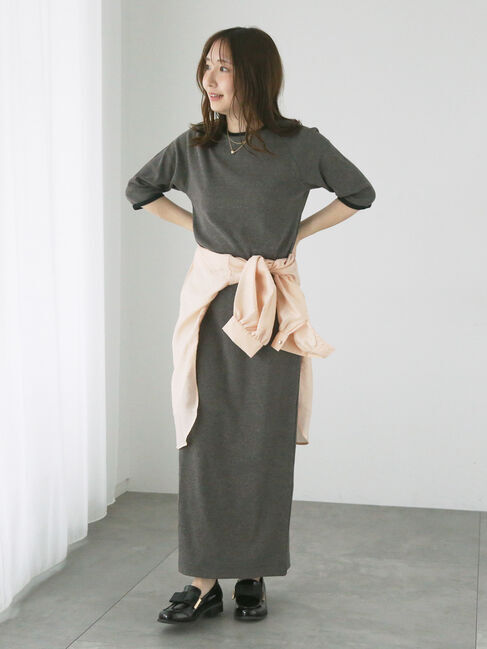 Te chichi TERRASSE「配色リブカットワンピース」|ワンピース|モカ