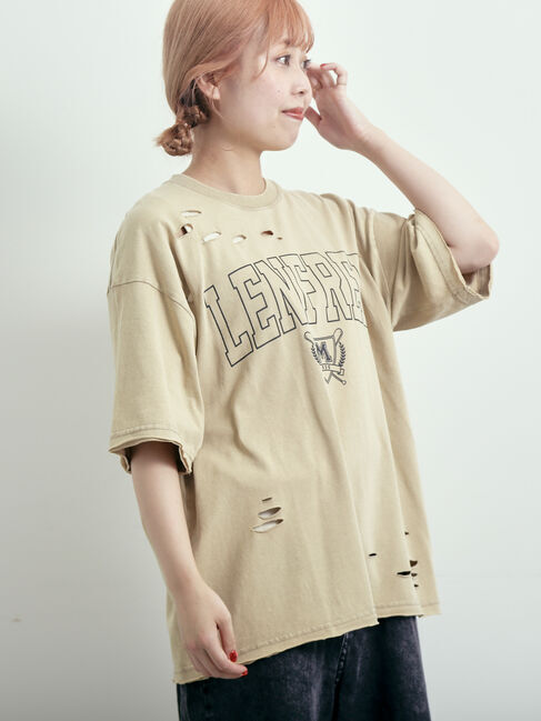 SM2「パウダー加工ロゴアソートプリントTシャツ」|Tシャツ・カットソー|ベージュ