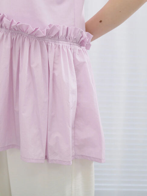 Samansa Mos2 blue「◎【接触冷感】ドッキングノースリーブプルオーバー」|Tシャツ・カットソー|