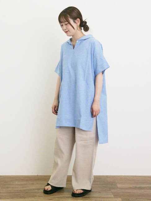 Samansa Mos2「レーヨン麻ゆるストレートパンツ」|その他|