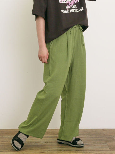 Samansa Mos2「レーヨン麻ゆるストレートパンツ」|その他|