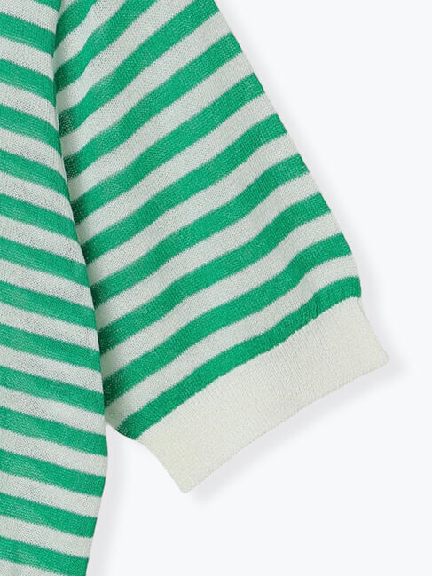 Samansa Mos2 blue「◎ボーダーニットプルオーバー」|ニット・セーター|